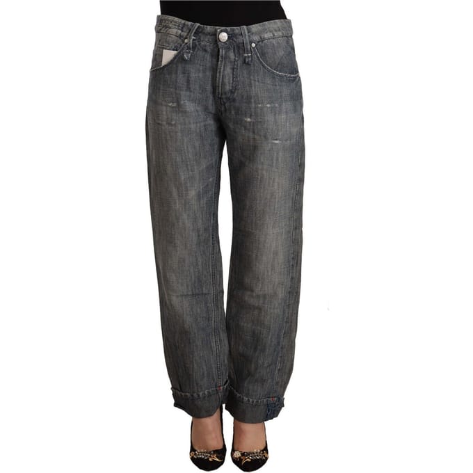 Relaxed Fit Jeans met Verstevigde Zoom en Versleten Effect