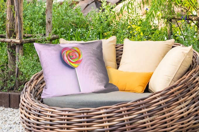 Buitenkussens - Tuin - Hart - Lolly - Snoep - 50x30 cm