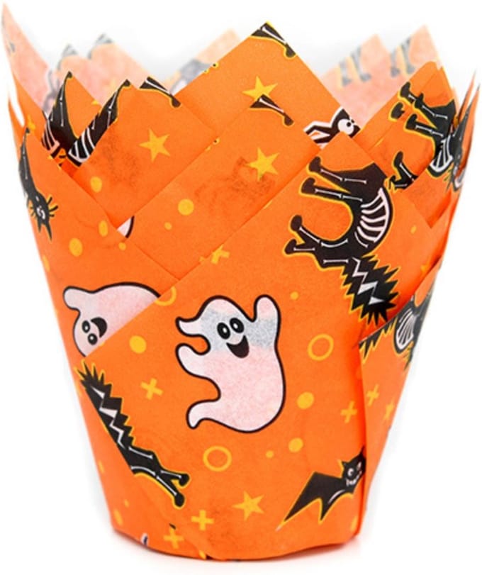 House of Marie Tulip Baking Cups Scary Halloween pk/36