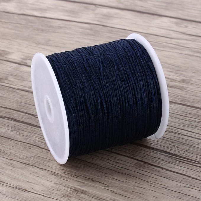100M x 0.8mm Nylon Chinese Knoop Koord Rattail Macrame Shamballa Draad String Donkerblauw blue