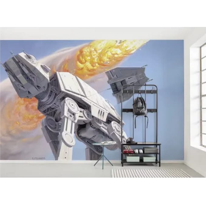 Fotobehang - Star Wars Classic RMQ Hoth Battle AT-AT 500x250cm - Vliesbehang