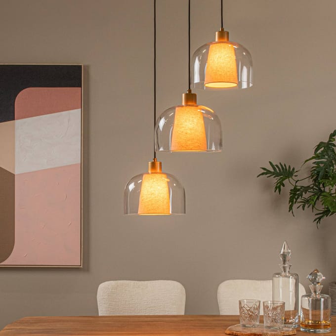 Lucide GUNHILD - Hanglamp - 3xE27 - Transparant