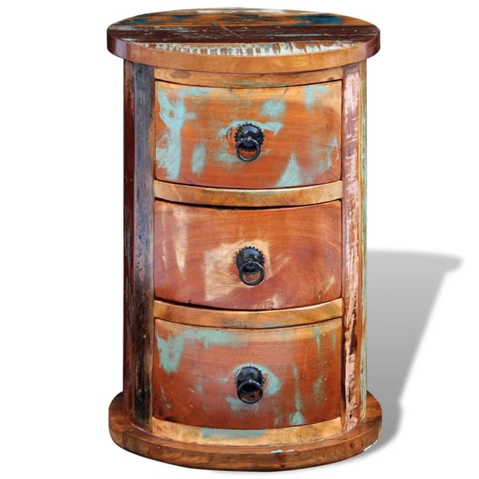 vidaXL - Kast - met - 3 - lades - massief - gerecycled - hout
