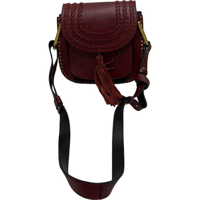 Chloé Small Hudson Crossbodytas in bordeauxrood leer