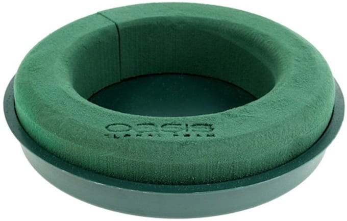 Steekschuim ring met schaal groen Ø30cm H4,5cm 2 st