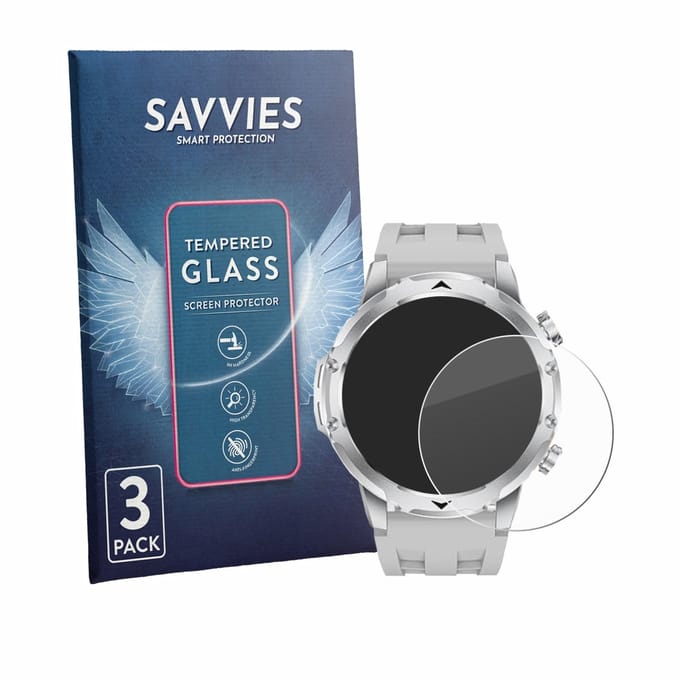 Savvies - Glas Screenprotector voor FitVigor Smartwatch 1.53" - Gehard Beschermglas 9H 3 Stuks