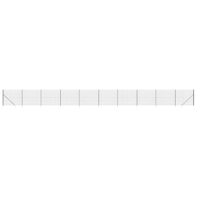 vidaXL - Draadgaashek - met - grondankers - 2,2x25 - m - antracietkleurig