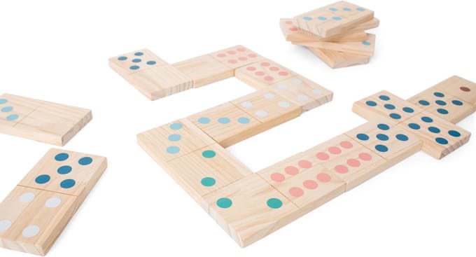 BS Toys Domino in het Groot - Vloerspel - Gekleurd - Extra Groot