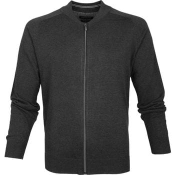 CASAMODA Vest Zip Donkergrijs - Maat XXL - Heren