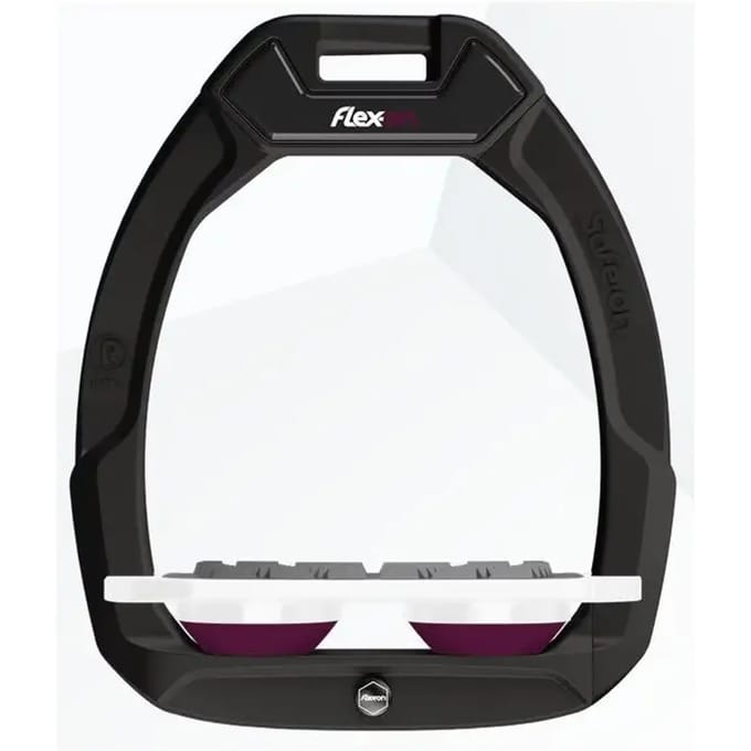 Veiligheidsstijgbeugels Plat Grip Zwart/Wit/Paars Flex-On Safe-On
