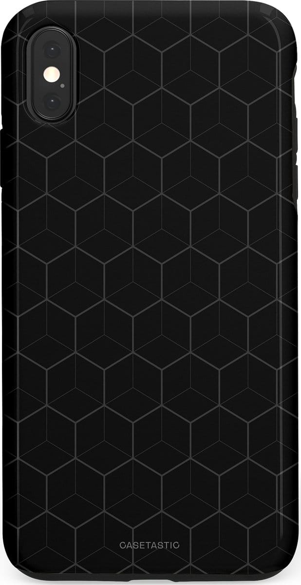 Casetastic hoesje geschikt voor Apple iPhone XS Max - Dubbellaagse bescherming - Hexago - Fashion Case - Zwart