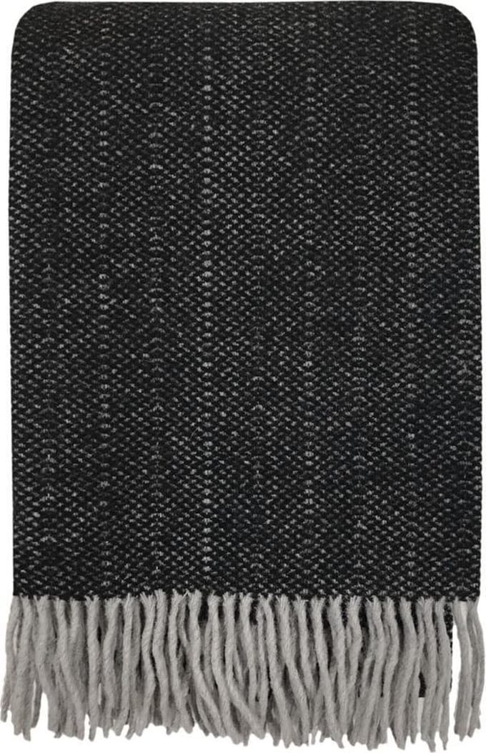 Crow black structure recycled wool throw