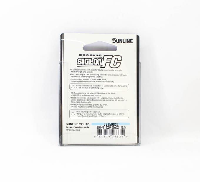 Sunline Fluorocarbon Onderlijn Siglon FC 100% 30m 16lb Diameter 0.33mm (8210) schoon