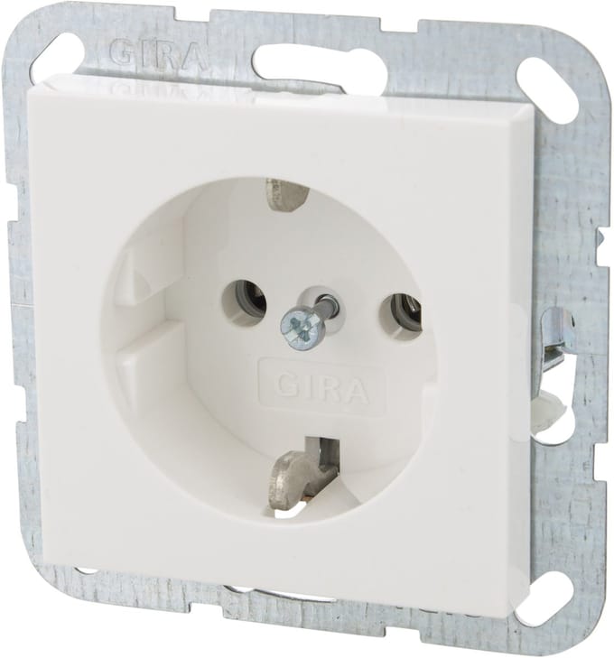 Gira System 55 contactdoos inbouw 1-voudig randaarde polarwit 66.051.42