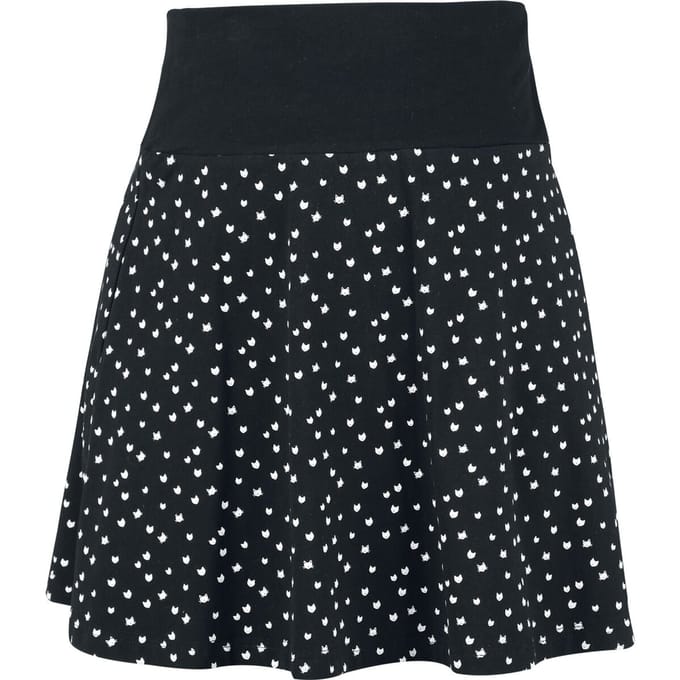 R.E.D. Rock-Engineered Design zwarte korte rok met all-over print - Dames - S