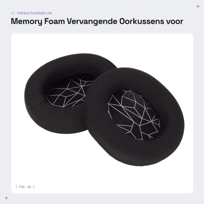 Memory Foam Vervangende Oorkussens voor Headsets (Zwart)