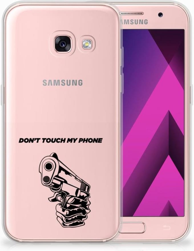 Samsung Galaxy A3 2017 Silicone-hoesje Gun Don't Touch My Phone