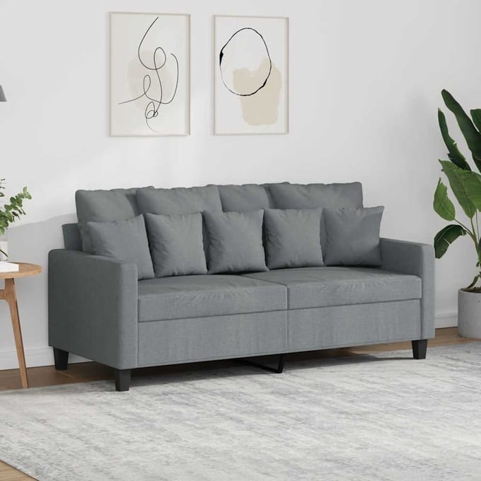 vidaXL - Tweezitsbank - 140 - cm - stof - lichtgrijs