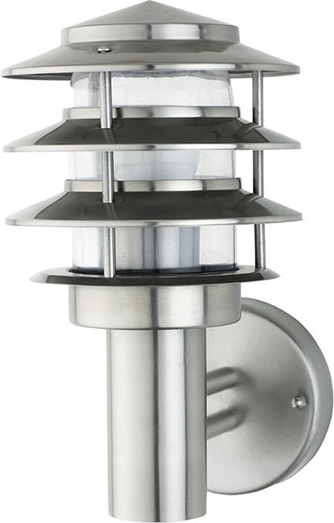 LED Tuinverlichting - Buitenlamp - Wand - RVS - E27 - Rond
