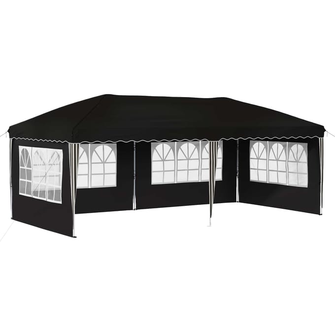vidaXL - Pop-up - Feesttent - 574 - x - 289 - x - 245 - cm - Zwart