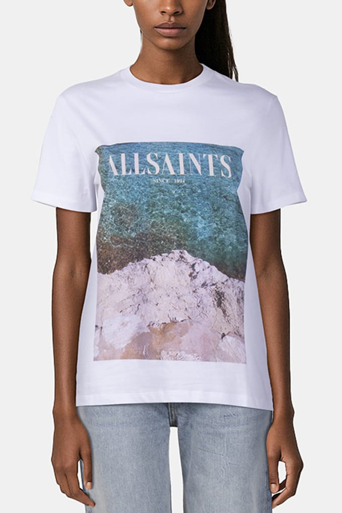 AllSaints Rioni Bf Tee Optic White Taglia: L | Maglie Sportivi Outlet | Donna | Bianco