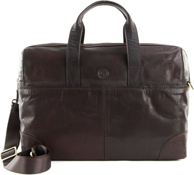 SADDLER Reistas Schoudertas Leo Weekend Bag Dark Brown Bruine