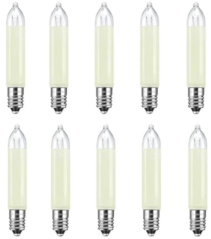 Pack van 10 E10 16V 3W Kaarslicht Warm Wit 2700K Dimbare Lampen