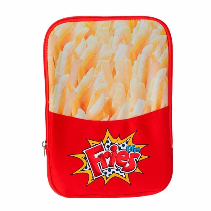 Oh My Pop! Rode Neopreen Tablethoes - Crispy - Zak Patat - 20.5cm X 28.5cm X 2cm