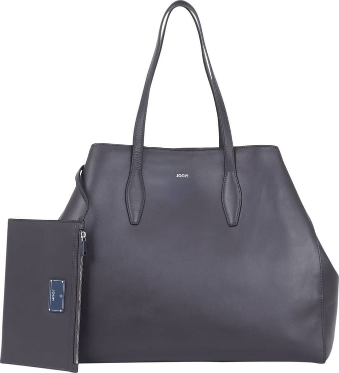 JOOP! Leren Schoudertas Sofisticato 1.0 Anela Shopper Castlerock Donkergrijs