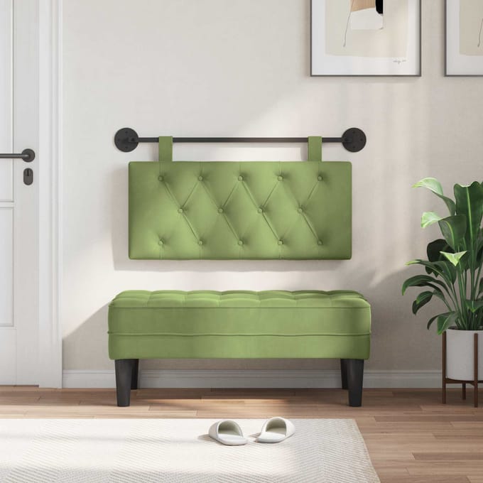 vidaXL - Hangend - hoofdbord - Lichtgroen - Fluweel