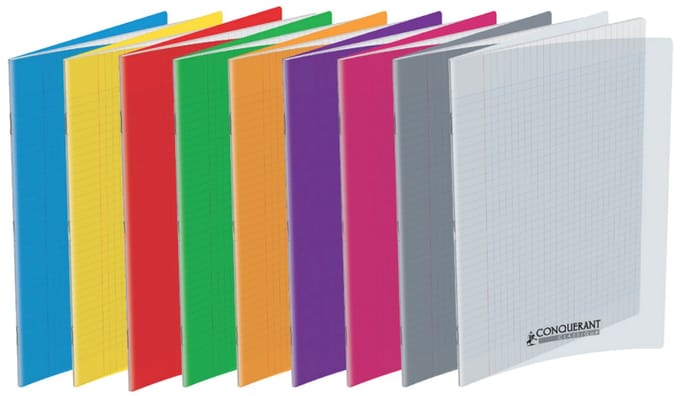 Conquerant Cahiers Polypro, Monochromatisch, Groen, 48 vel, Mat, Gelijnd papier, Softcover