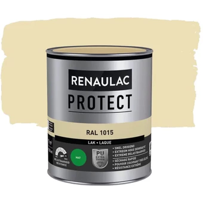 Renaulac Houtlak Protect - Mat - Licht Ivoorkleurig Ral 1015 - 750ml