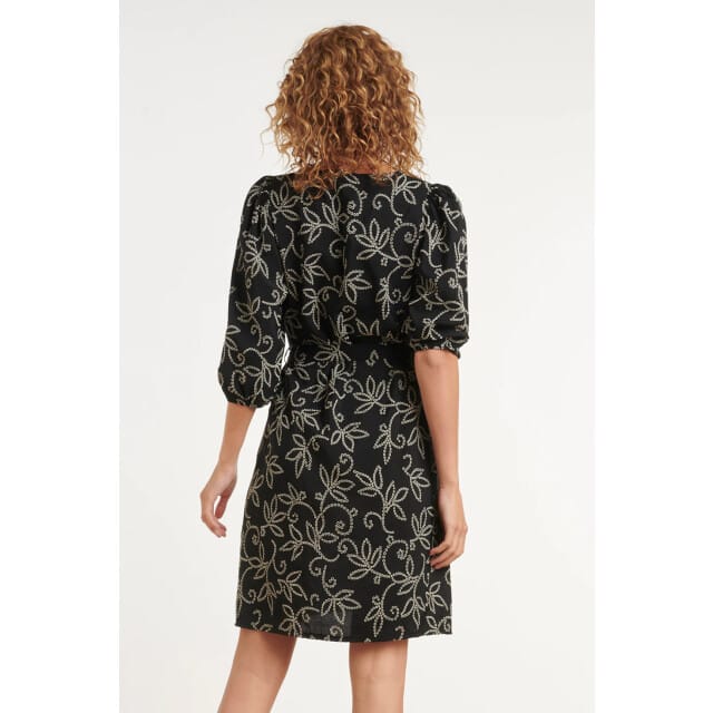 Smashed Lemon Elegante jurk met verfijnde bloem print en tailleceintuur |