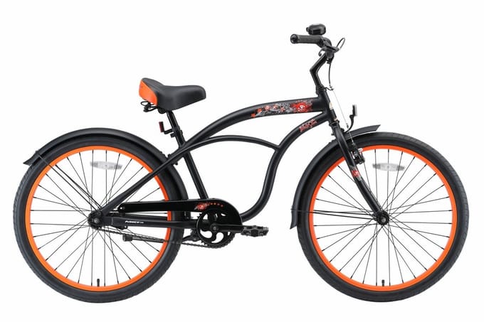 Bikestar 24 inch Cruiser kinderfiets, zwart