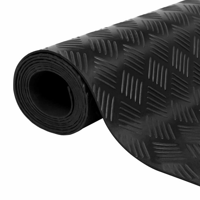 vidaXL - Vloermat - Zwart - 1,5 - x - 2 - m - Rubber