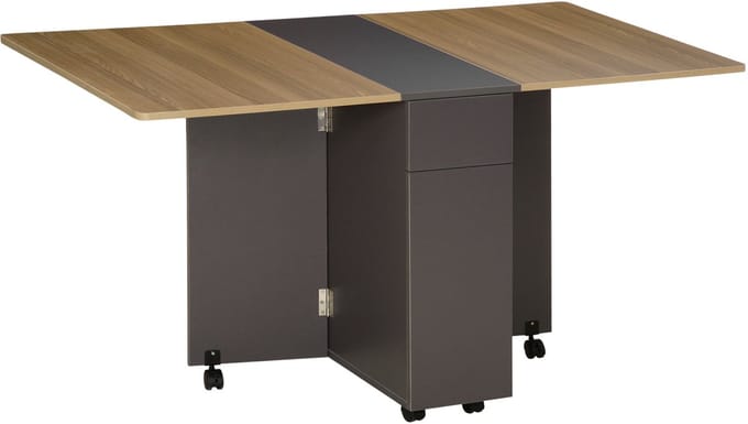 HOMCOM opklapbare eettafel - spaanplaat - 140x76x74cm - grijs