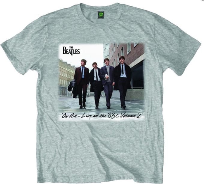 The Beatles - On Air Heren T-shirt - S - Grijs