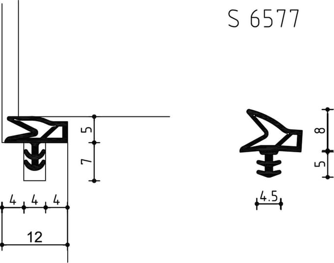 Deurdichting S6577 12Mm Zwart - 150 Meter