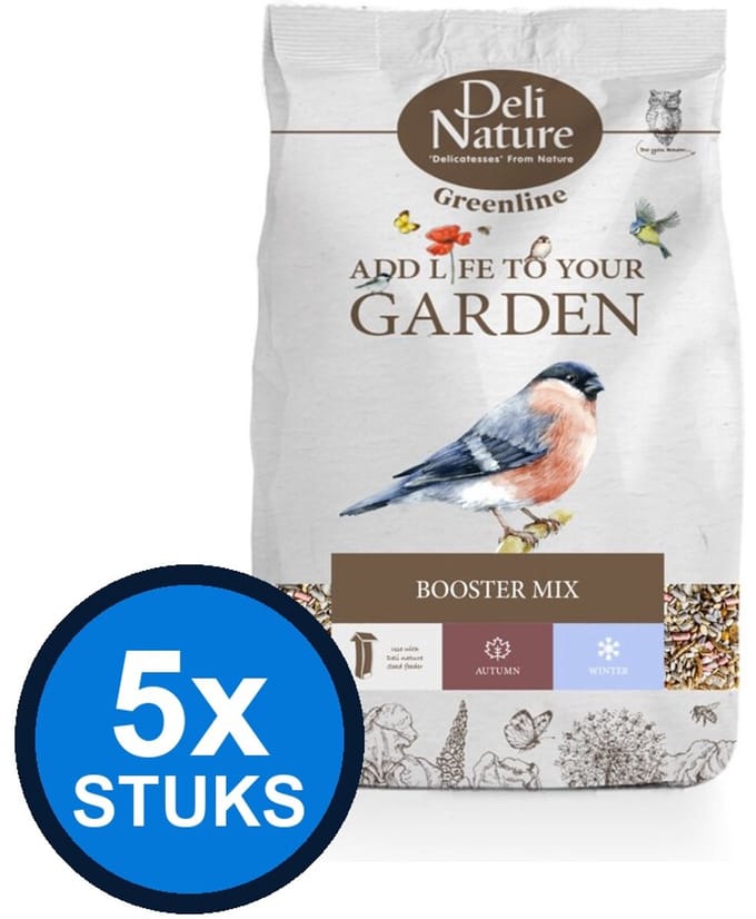 5x Deli Nature - Greenline booster mix 2kg - Vogelvoer - 2 kg