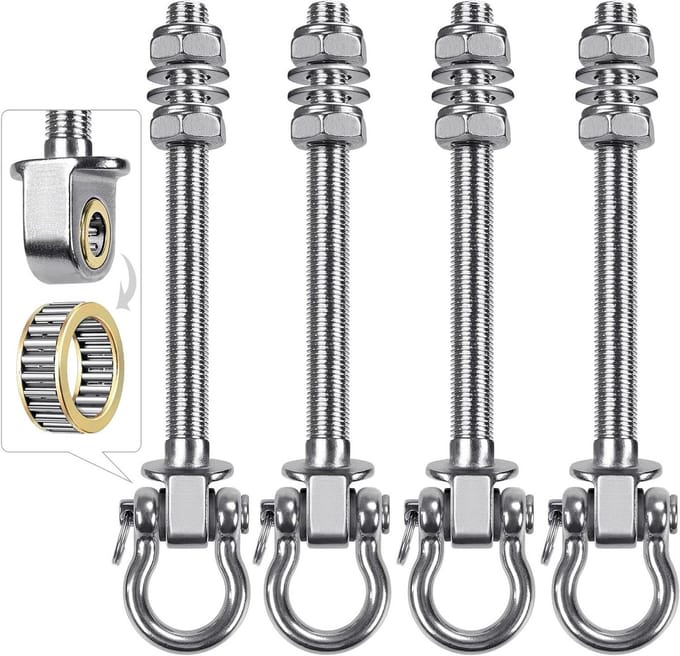 Allecto Plus - 4-delige schommelhaken set voor houten balken