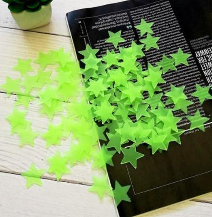 Glow in the dark sterren groen | Muursticker - Kinderkamer