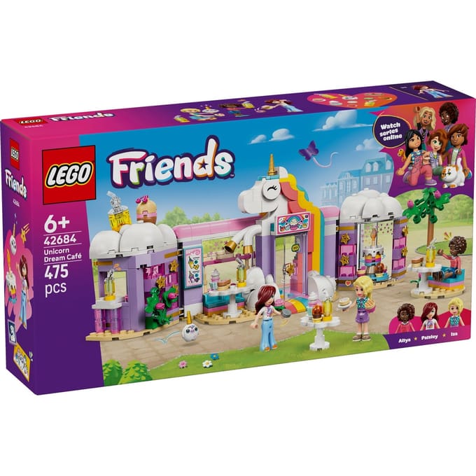LEGO Friends 42684 Eenhoorn Droomcafé Bouwset | Creatief speelgoed voor kinderen met kleurrijke eenhoornfiguren