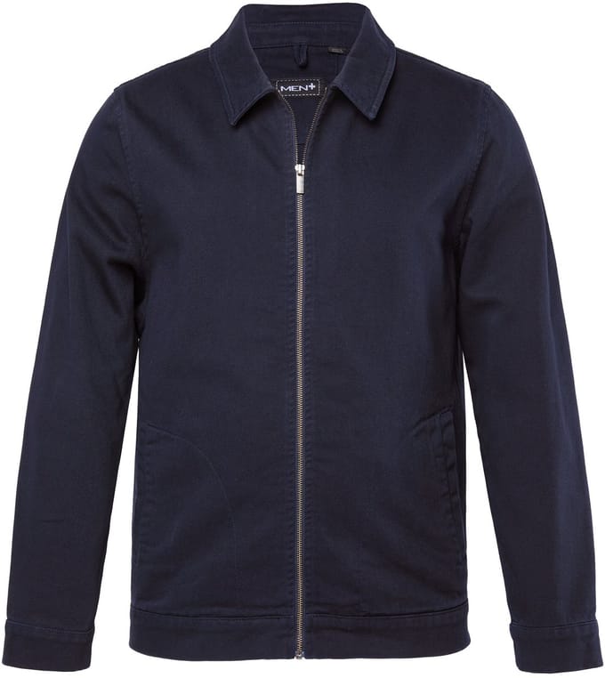 Men Plus - Heren - Jeansjack denim rits 2 zakken - Navy blauw - Maat 4XL