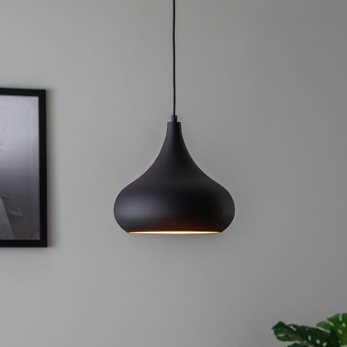 Opviq Saglam 3774 hanglamp 1-lamp Ø30cm zwart/goud