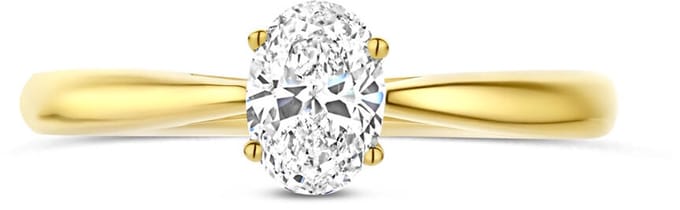 14K Geelgouden Ring met Lab Grown Diamant 0.50 ct 4035424 – H SI