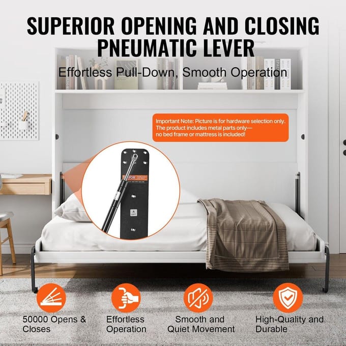 Murphy Bed Kit Volledig Luxe Doe-het-zelf Wandbed Mechanische Hardware Kit Klapbaar