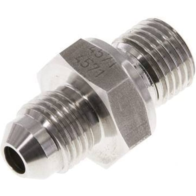 JIC  Dubbele Nippel G1/4'' X UNF 1/2''-20 RVS FKM 275bar