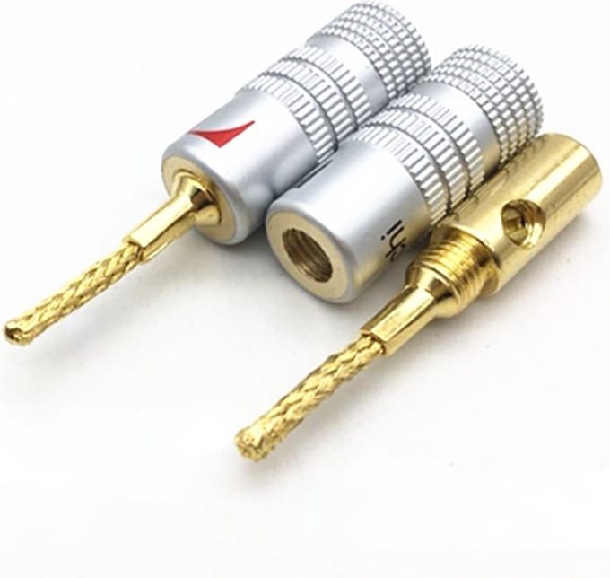 WiseGoods Premium Banaanstekker Pluggenset - Banaan Stekker - Speaker Plug - Speakers Pluggen - Connector - 2mm Pin / 2 Stuks