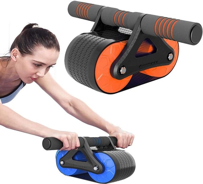 Buikspierwiel - Core trainer - Krachtraining thuis - Driewieler ontwerp - 400 lbs draagvermogen - Oranje