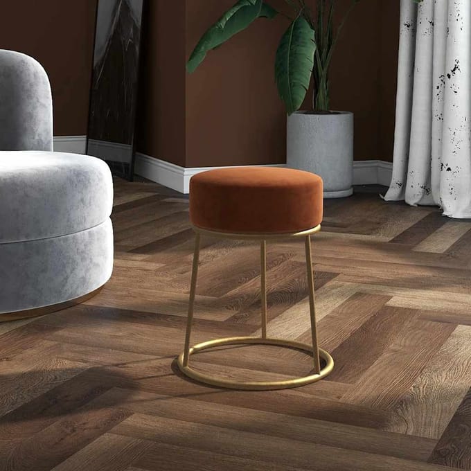 vidaXL - Hocker - rond - fluweel - bruin